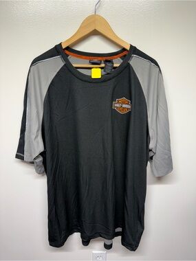 Harley-Davidson Black & Gray Raglan Short Sleeve Tee